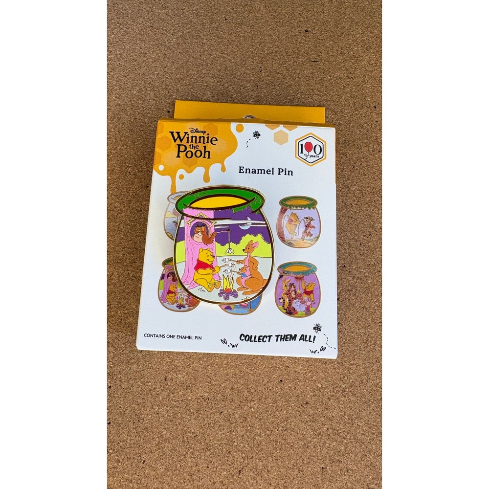 Disney Winnie the Pooh Character Honey Pot Pin- Pooh, Owl, Kangaa & Roo